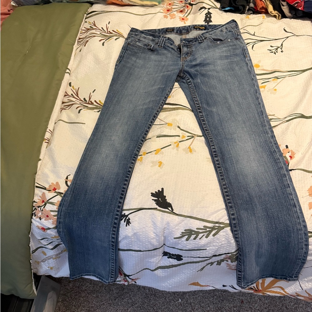 Express Women's Light Blue Straight Leg Jeans